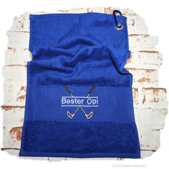 Golfhandtuch blau mit Name